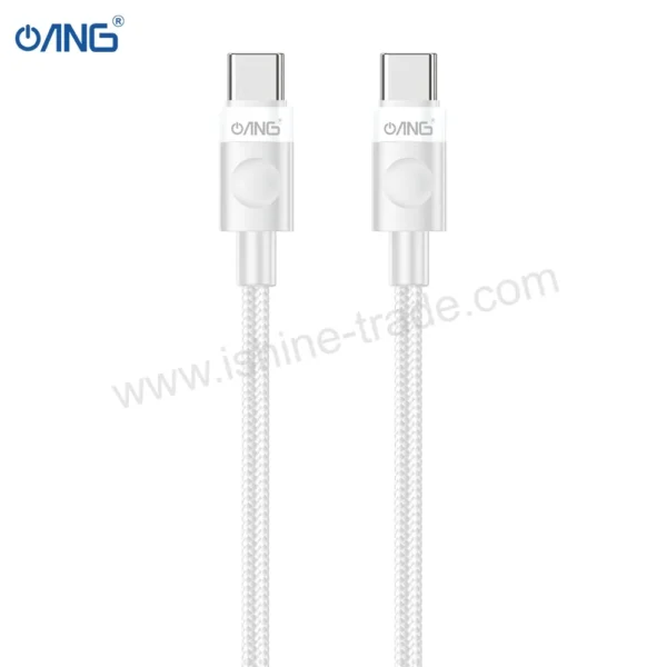 ANG BC23 – Type-C To Type-C Braided Data Cable 2 Meter 60W – White 1