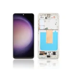 Replacement LCD Screen For Samsung Galaxy S23 5G (S911B) White - With Frame