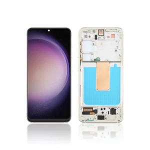 Replacement LCD Screen For Samsung Galaxy S23 5G (S911B) White - With Frame
