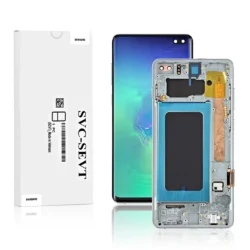 Genuine LCD Screen For Samsung Galaxy S10 Plus (G975F) With Frame and Touchpad - Prism Green (GH82-18849A)