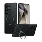 Carbon Fiber Metal Ring Case For Samsung S24 Ultra