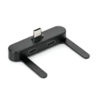 2-in-1 Type-C Dual Port Audio and Charging Adapter with Phone Stand-1