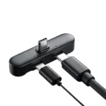2-in-1 Type-C Dual Port Audio and Charging Adapter with Phone Stand-2