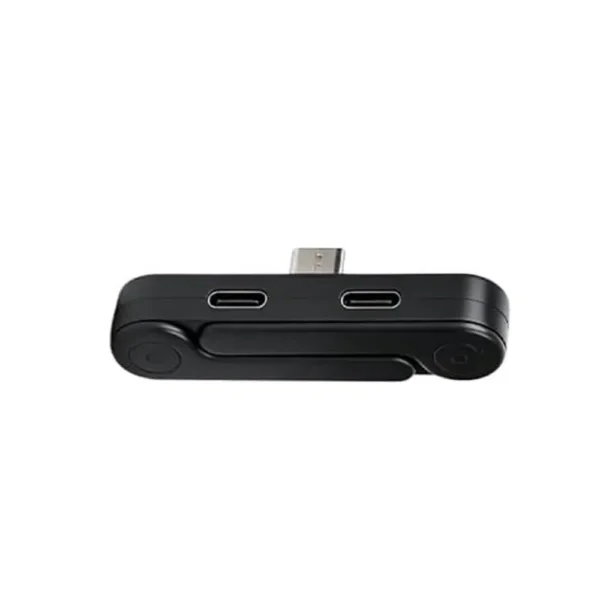 2-in-1 Type-C Dual Port Audio and Charging Adapter with Phone Stand-4