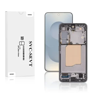 Genuine LCD Screen For Samsung Galaxy S25 (S931) With Frame and Touchpad - Silver (GH82-36329A)