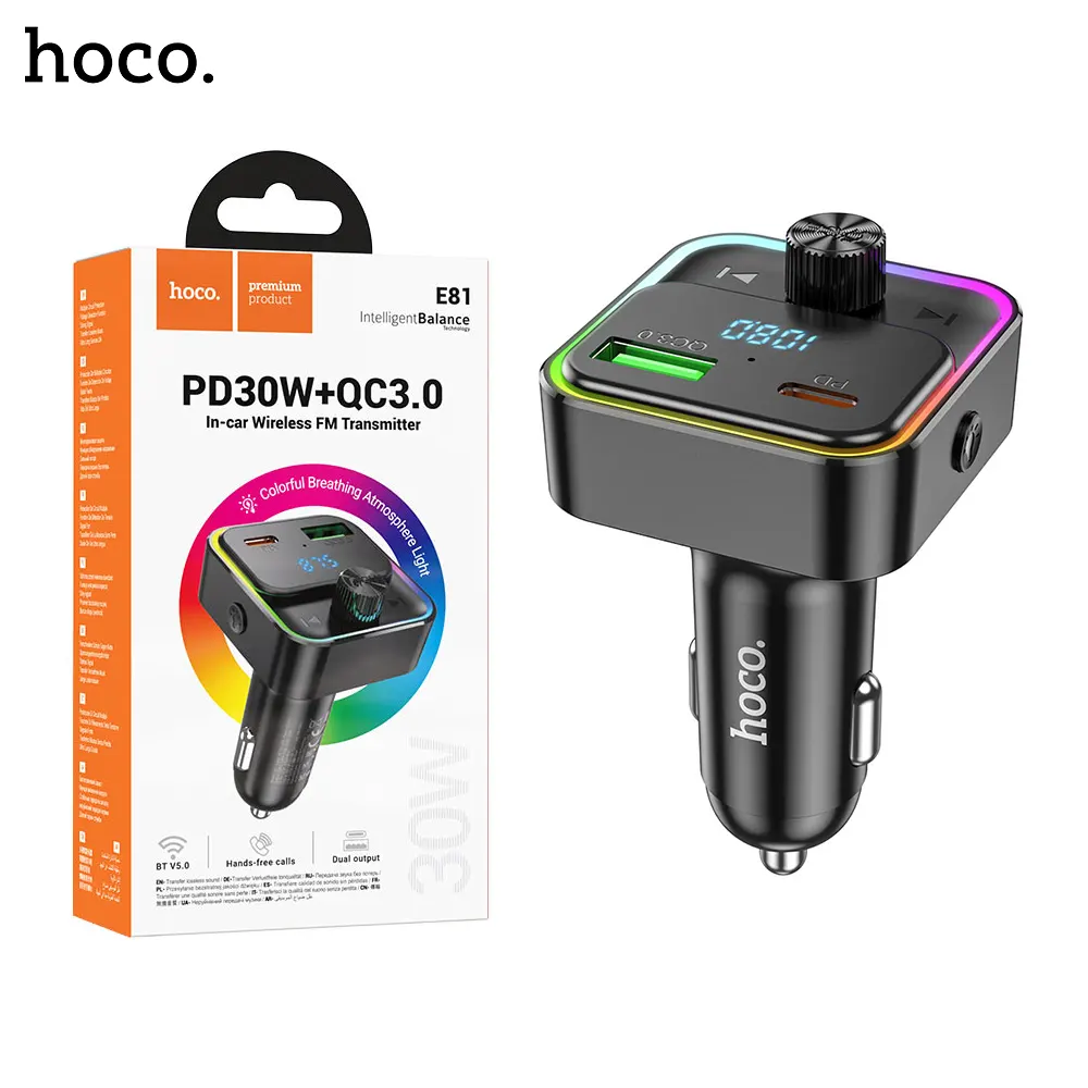 1A Hoco E81 Fantasy PD30W+QC3.0 With Wireless FM Transmitter Car Charger Hoco E81 Fantasy PD30W+QC3.0 With Wireless FM Transmitter Car Charger-1