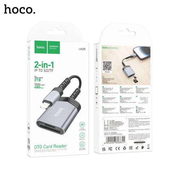 Hoco UA25 Lightning to SD / TF Card Reader (480Mbps)-6