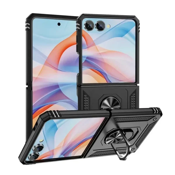 Slim Shockproof Ring Armor Stand Phone Case for Samsung Galaxy Z Flip 8-2