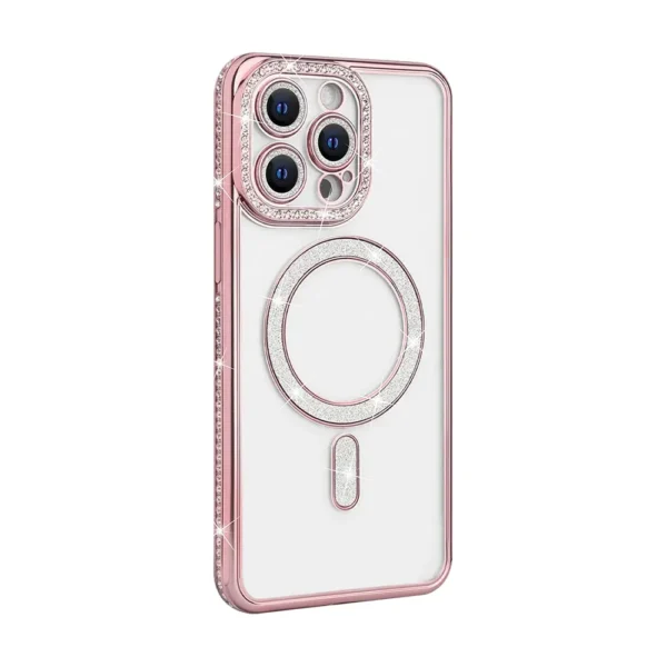 11C Diamond Magsafe Magnetic Case For iPhone 15 Pro Pink