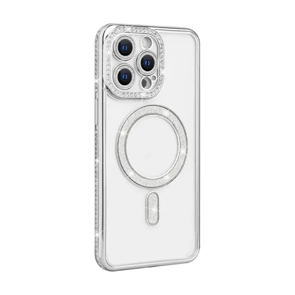 11E Diamond Magsafe Magnetic Case For iPhone 15 Pro Silver
