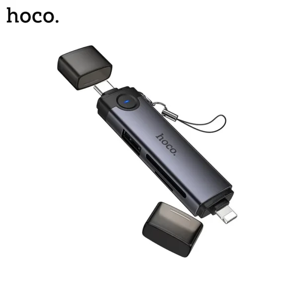 HOCO HB56B Victory 3-in-1 USB-C & Lightning Card Reader-2