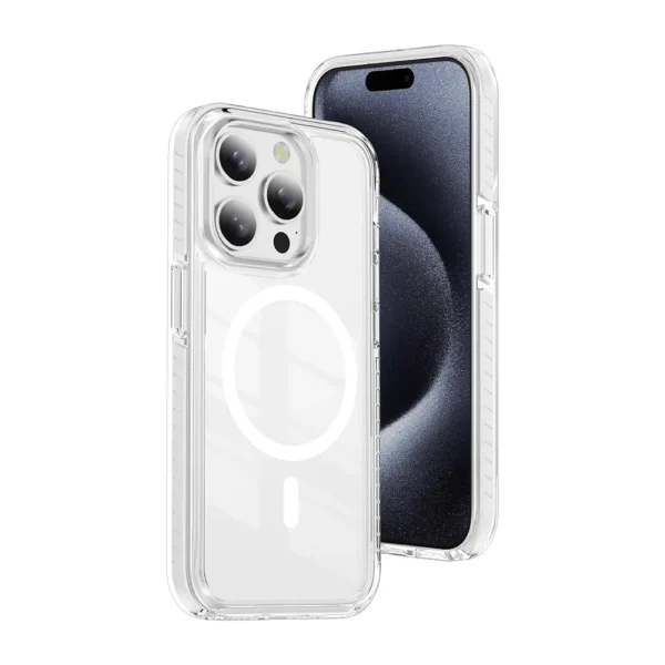 2D Crystal Shield Magsafe Case for iPhone 15 Pro White