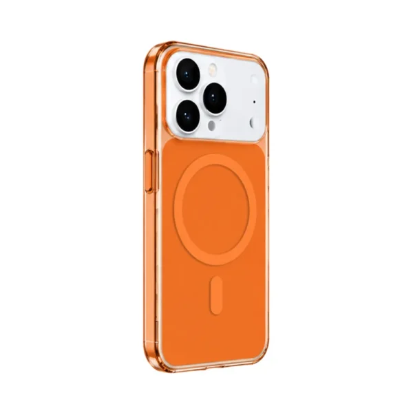 6D Magsafe Halo Ring Stand Case For iPhone 17 Pro 18 Pro Orange