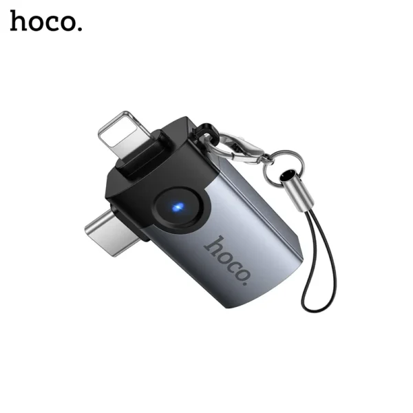 Hoco-UA46D-Victory-2-in-1-USB-Adapter-Lightning-Type-C-Male-to-USB-Female-2
