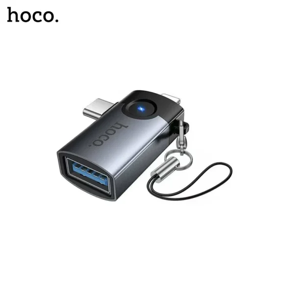 Hoco-UA46D-Victory-2-in-1-USB-Adapter-Lightning-Type-C-Male-to-USB-Female-3