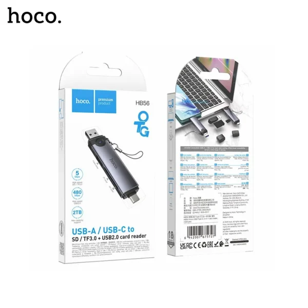 Hoco-HB56-Victory-3-in-1-USB-Type-C-Card-Reader-6