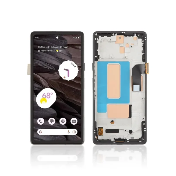 Replacement LCD Screen For Google Pixel 7A Black – With Frame - Image 2