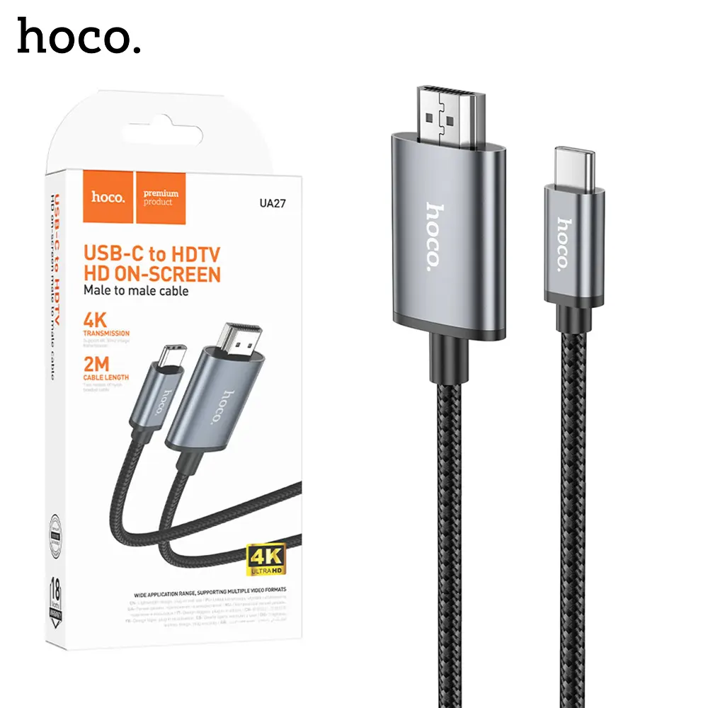 2A Hoco UA27 HD on-screen Type-C to HDTV Cable -Hoco-UA27-HD-on-screen-Type-C-to-HDTV-Cable-1