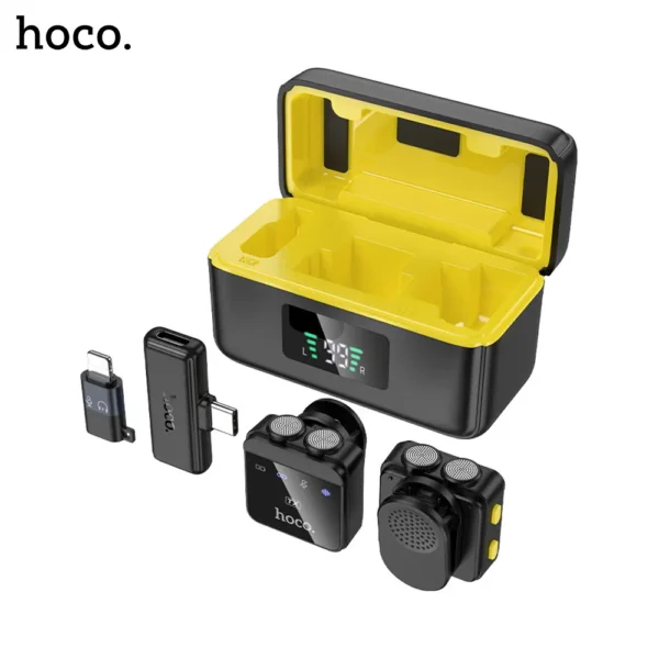 Hoco-L17-Dual-Mic-Wireless-Lavalier-Microphone-with-Magnetic-Clip-2