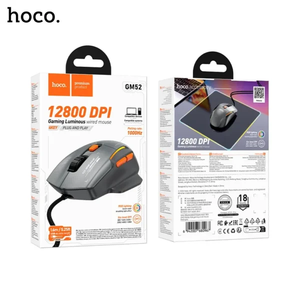 Hoco-GM52-Reddy-RGB-gaming-wired-mouse-6