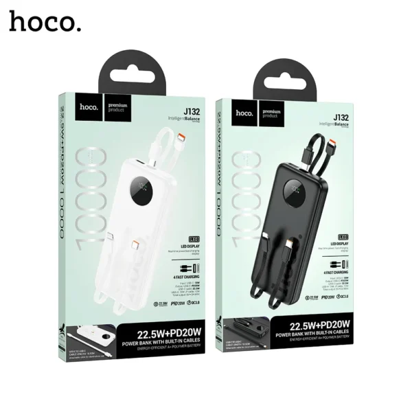 Hoco-J132-Sabio-22.5W-PD20W-fully-compatible-power-bank-with-3-cables-10000mAh-1